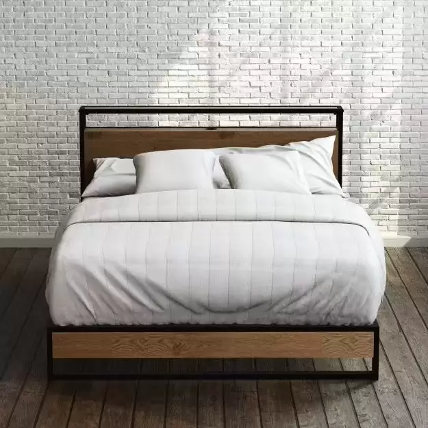 Space Optimization for Global Rental Housing & Hospitality Projects: Durable Queen Size Metal Bed Frame