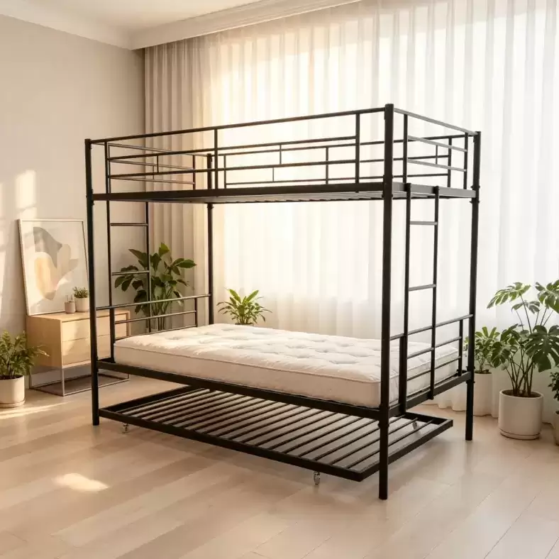 Metal Bunk Bed With Trundle | MBB‑38