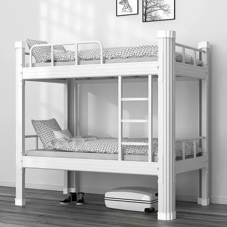 Heavy‑Duty White Steel Bunk Bed Frame | DB‑01