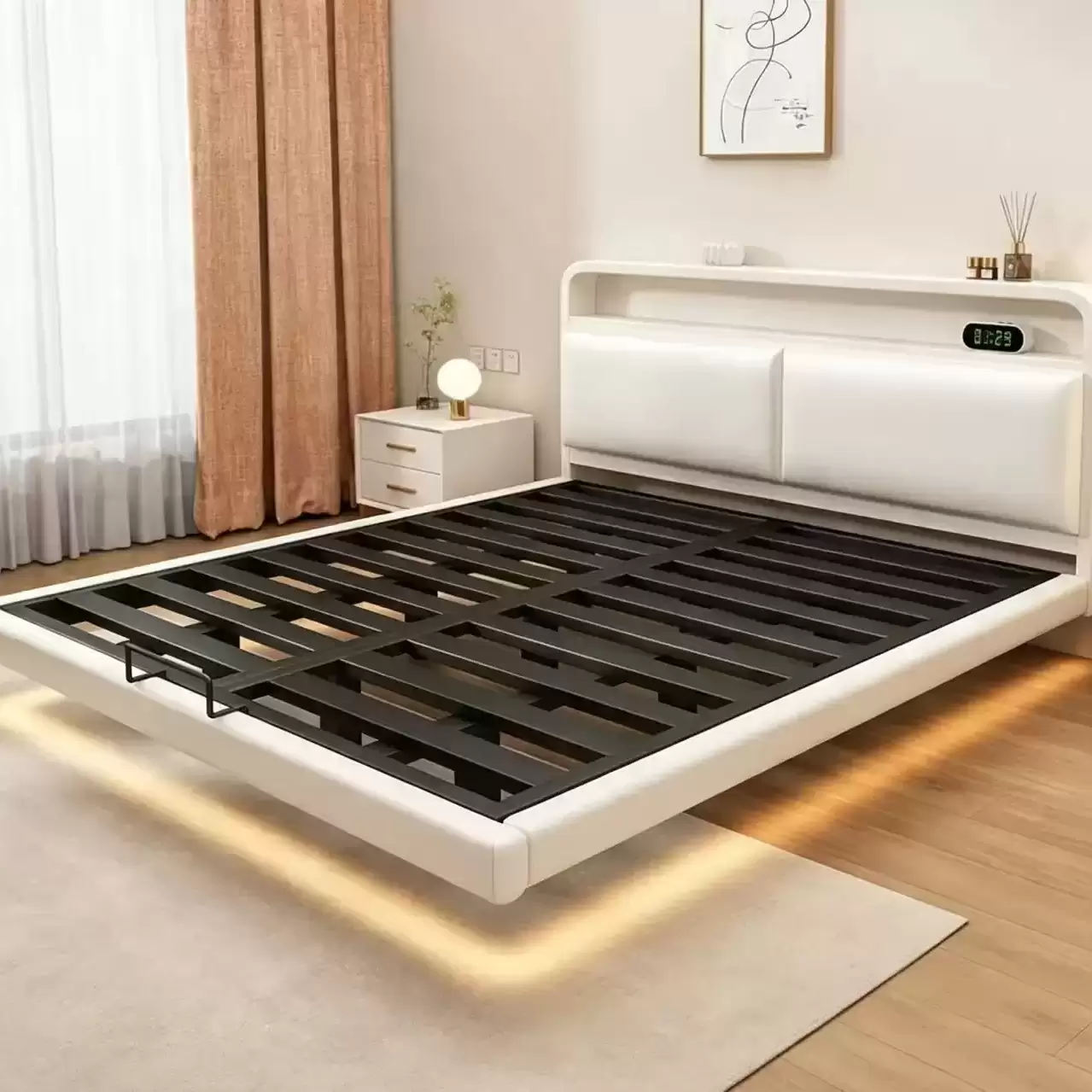 Storage Headboard Metal Floating Bed Frame | SHSB‑1