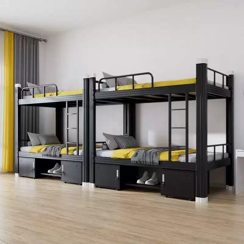 Heavy-Duty Metal Bunk Bed with Under-Bed Storage Lockers | Twin Over Twin | BS-03