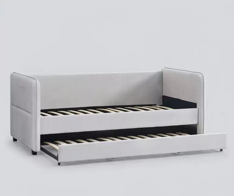 Channel-Tufted Upholstered Bed With 2 Storage Drawers | HM-LB-2595