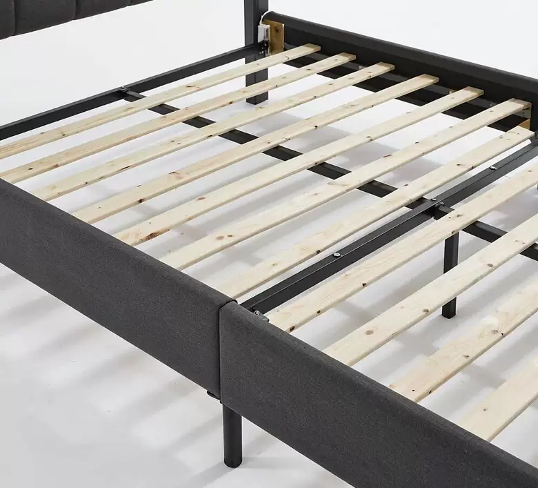 LED Headboard Upholstered Bed With 2 Storage Drawers | HM-LB-2597