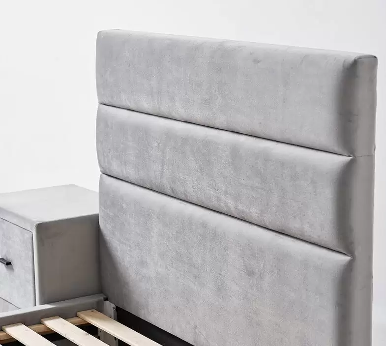 Channel Panel Upholstered Bed With Footboard Drawers | HM-LB-2605