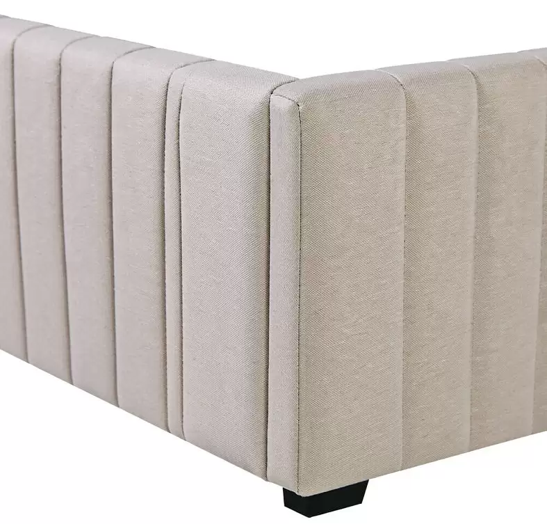 Gas lift storage well open and fluted panel detail of HM-LB-2611 ottoman bed